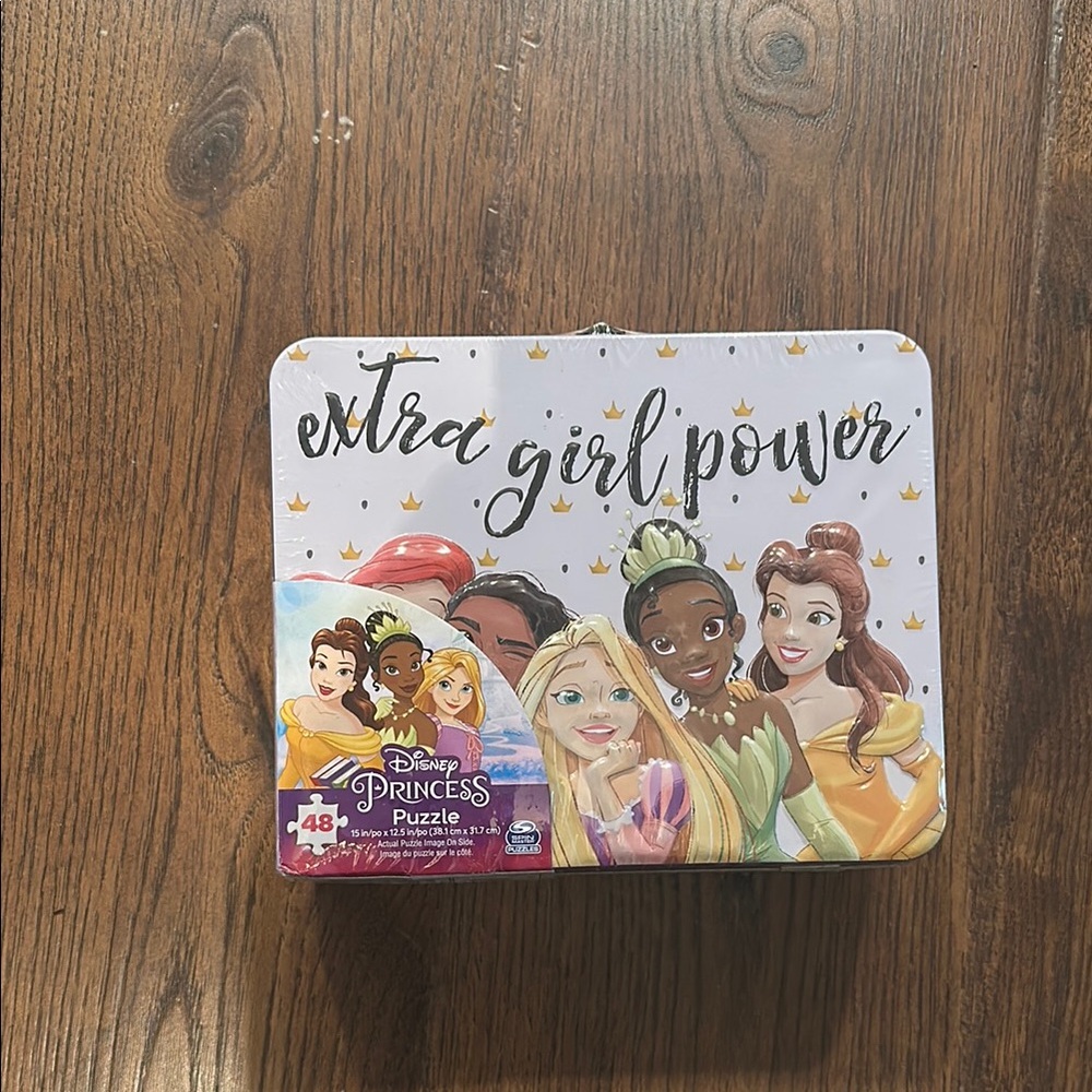 Disney Princess Girl Power Puzzle Tin and Puzzle Pieces